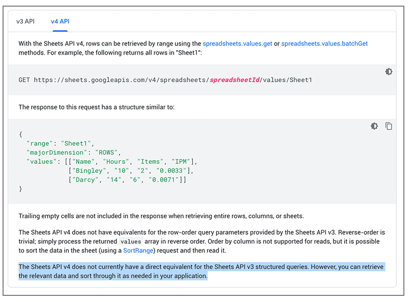 Forced Migration To Google Sheets Api V4 Is Bullshit